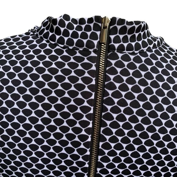 Ann Taylor Sleeveless Wrap Dress - XS - Black White Geometric Print - Picture 7 of 16